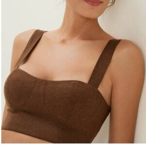 NWT - Valleta Cropped Top Brown - Medium - ViX + Bianca Brandolini Collab